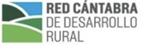 Logotipo de la Red Cántabra de Desarrollo Rural con elementos de paisaje.