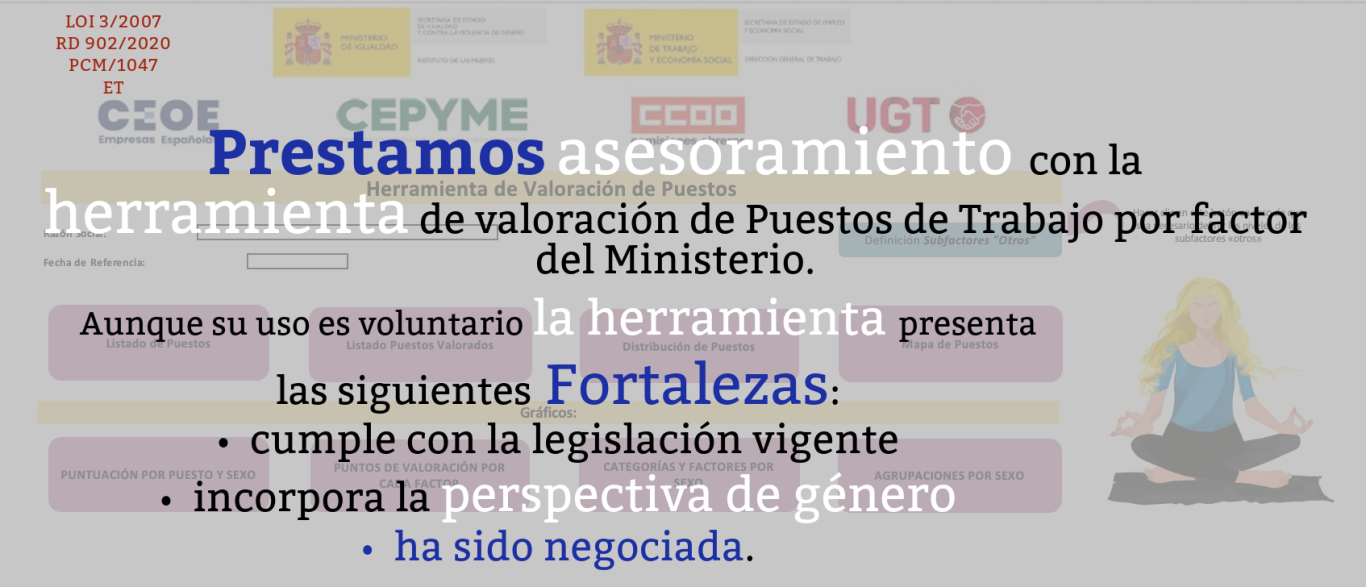Asesoramiento sobre herramientas de valoración de puestos de trabajo por factor del Ministerio de Igualdad